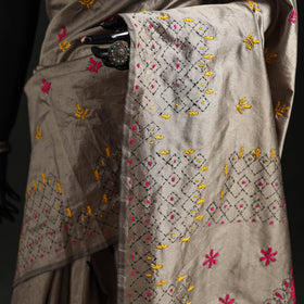 Hand Embroidered Silk Saree 19