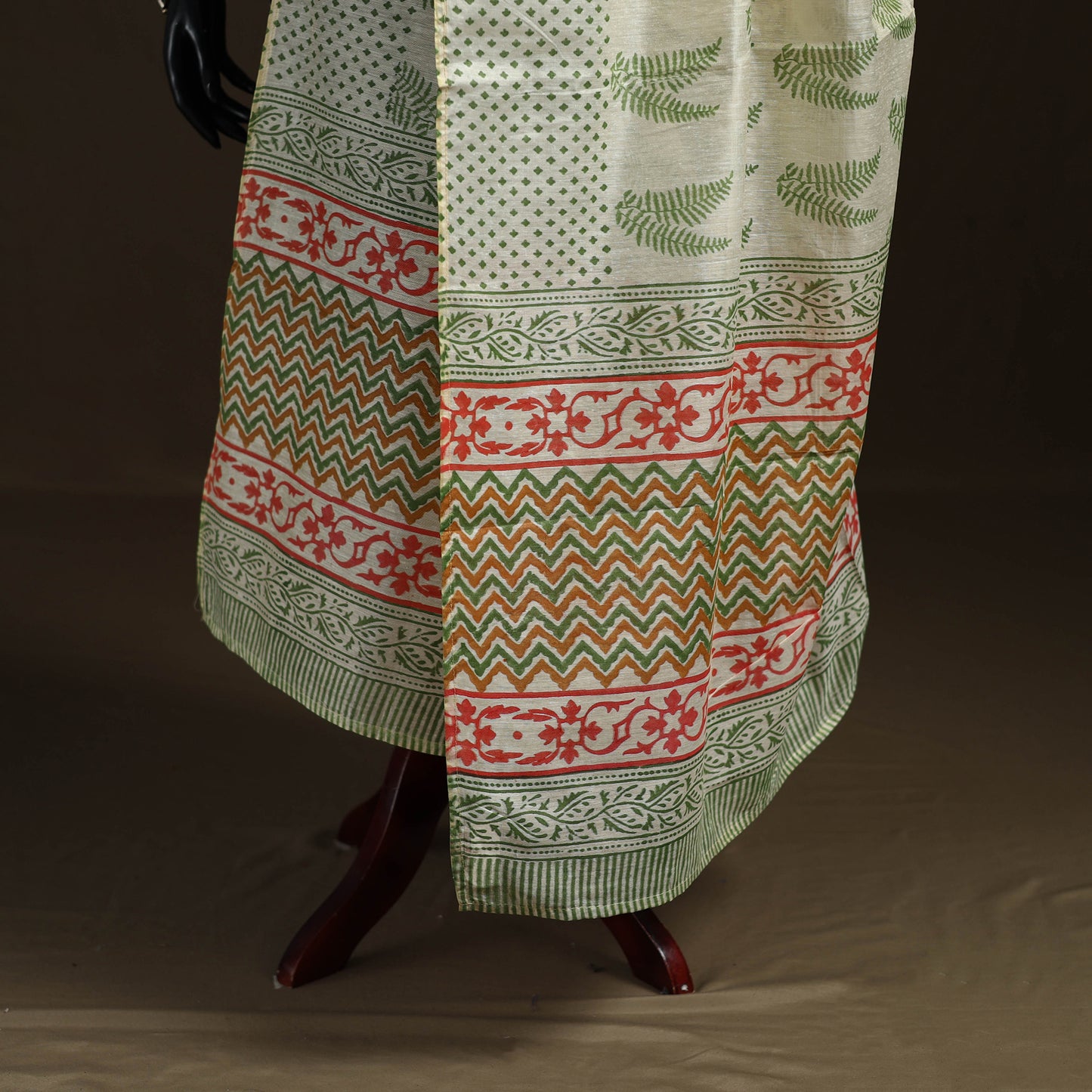 Sanganeri Hand Block Print Chanderi Silk Dupatta 46