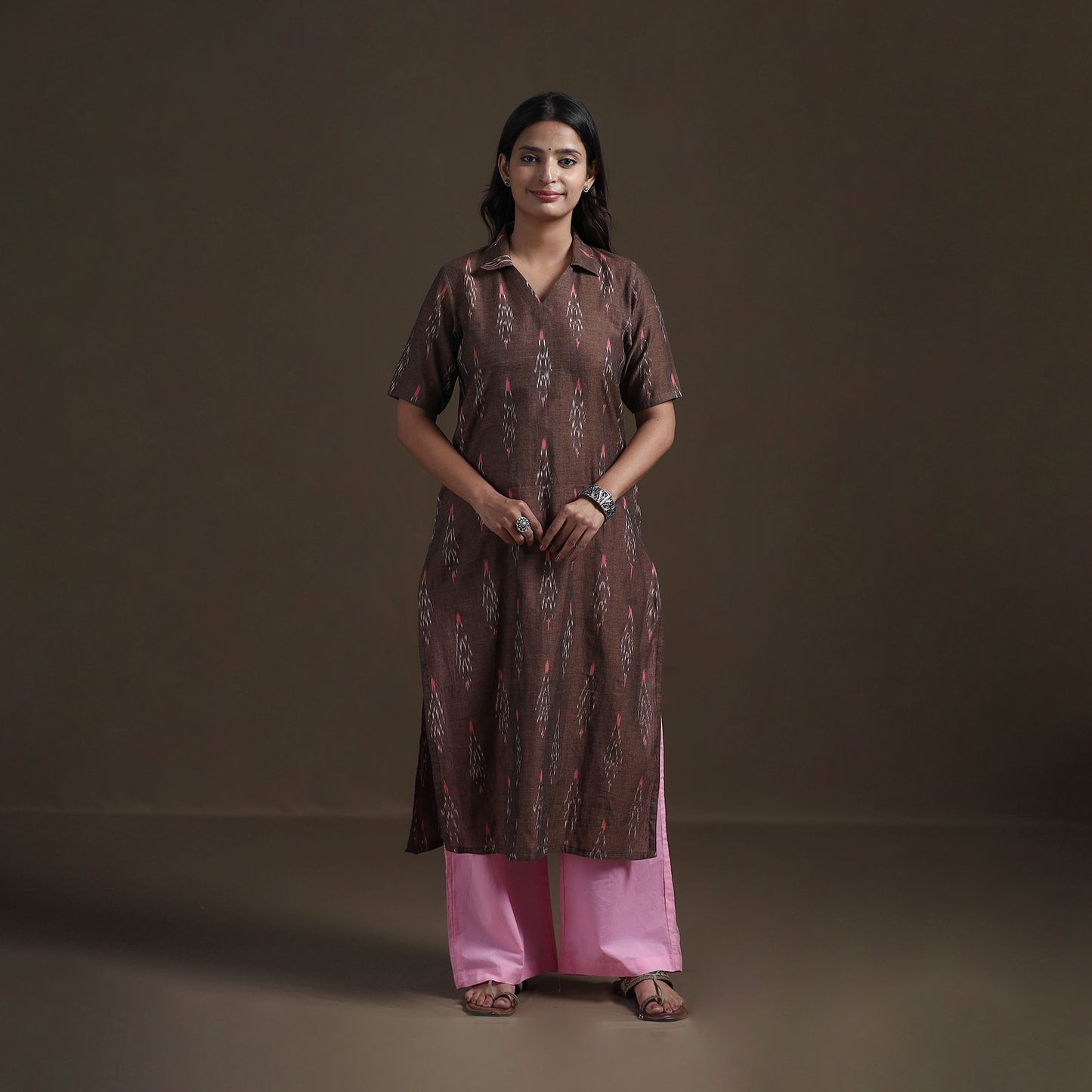 Pochampally Ikat Cotton Straight Kurta for Women 12