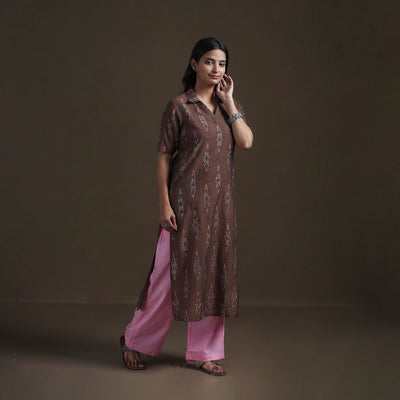 Pochampally Ikat Cotton Straight Kurta for Women 12