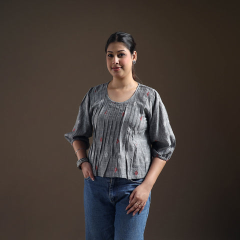 Jacquard Cotton Crop Top for Women 01