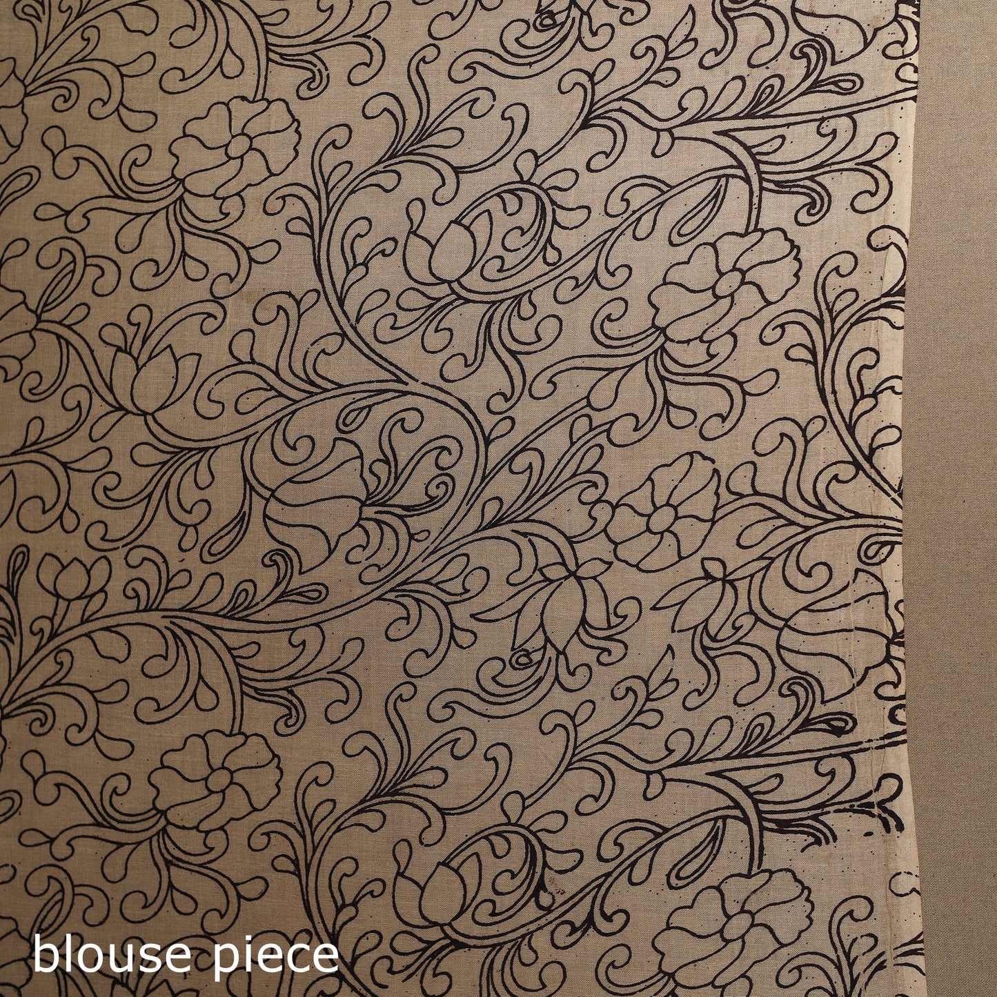 Black - printed cotton kalamkari saree 71 - handcrafted