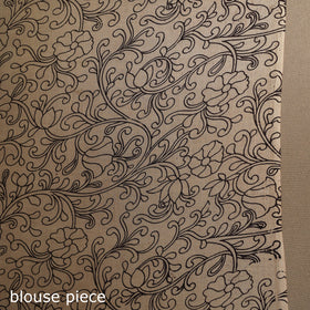 Black - printed cotton kalamkari saree 71 - handcrafted