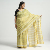 block printed silk saree