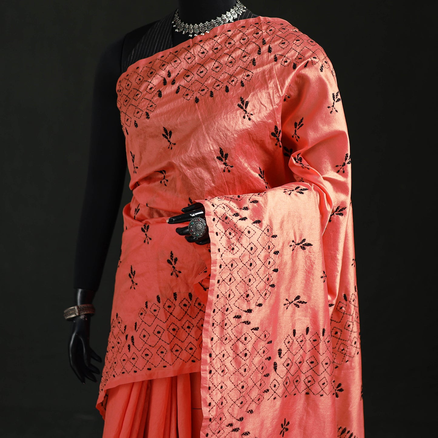 Hand Embroidered Silk Saree 20