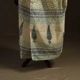 Sanganeri Hand Block Print Chanderi Silk Dupatta 47