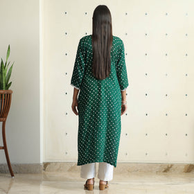Buy Bandhani Tie-dye Cotton Straight Kurta 12 Online at iTokri.com