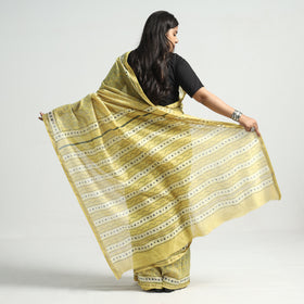 block printed silk saree