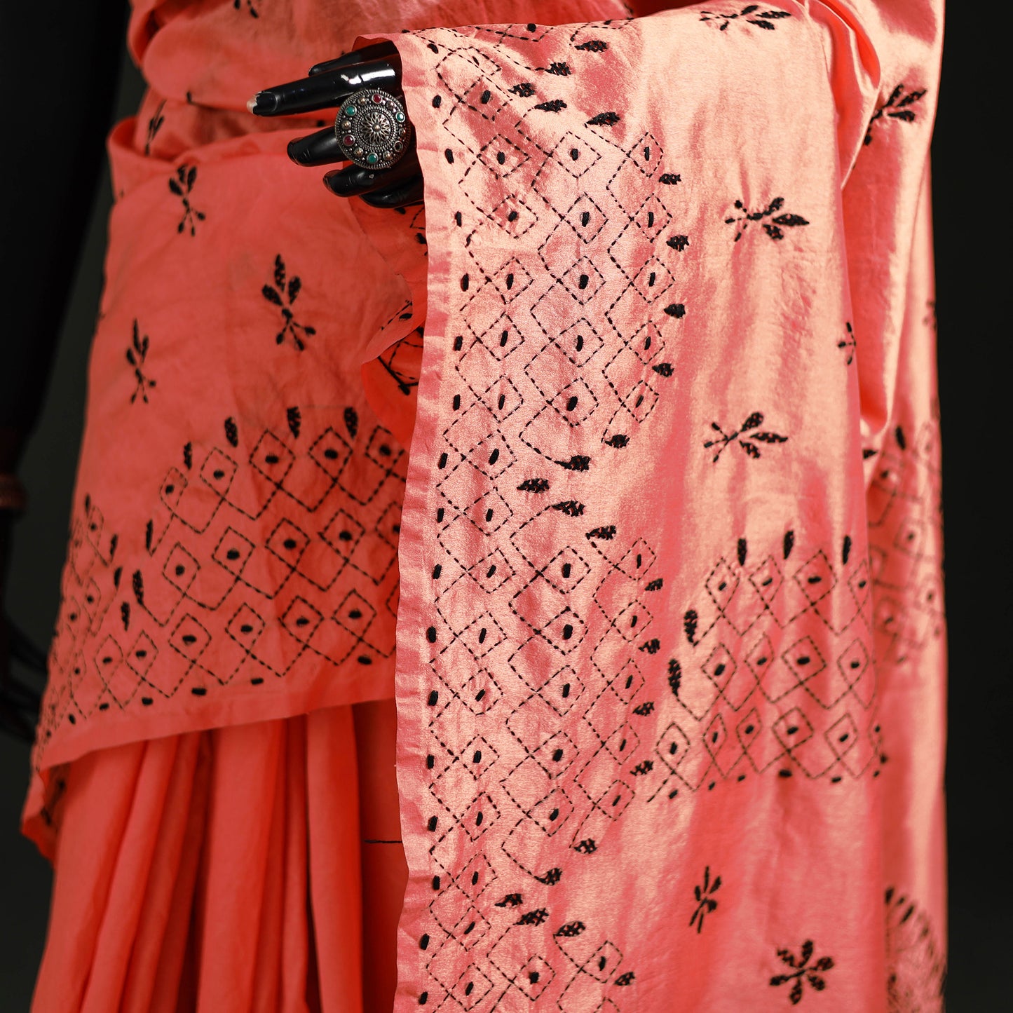 Hand Embroidered Silk Saree 20