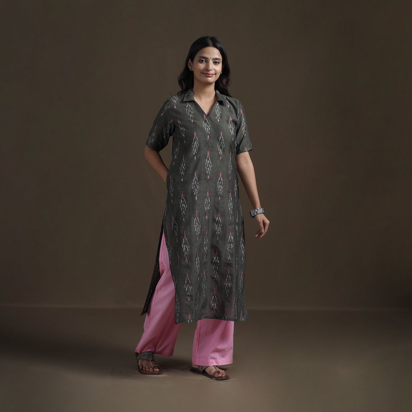 Pochampally Ikat Cotton Straight Kurta for Women 11