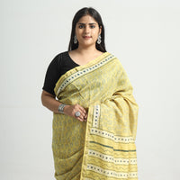 block printed silk saree