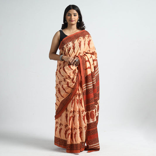 Bagru Ajrakh Cotton Saree
