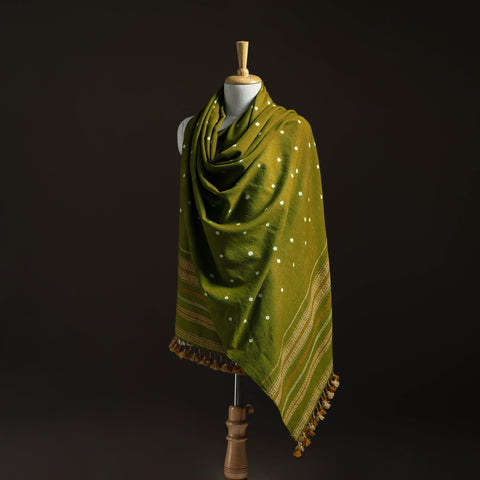 Kutch Handwoven Merino Wool Bandhani Tie-Dye Shawl 20