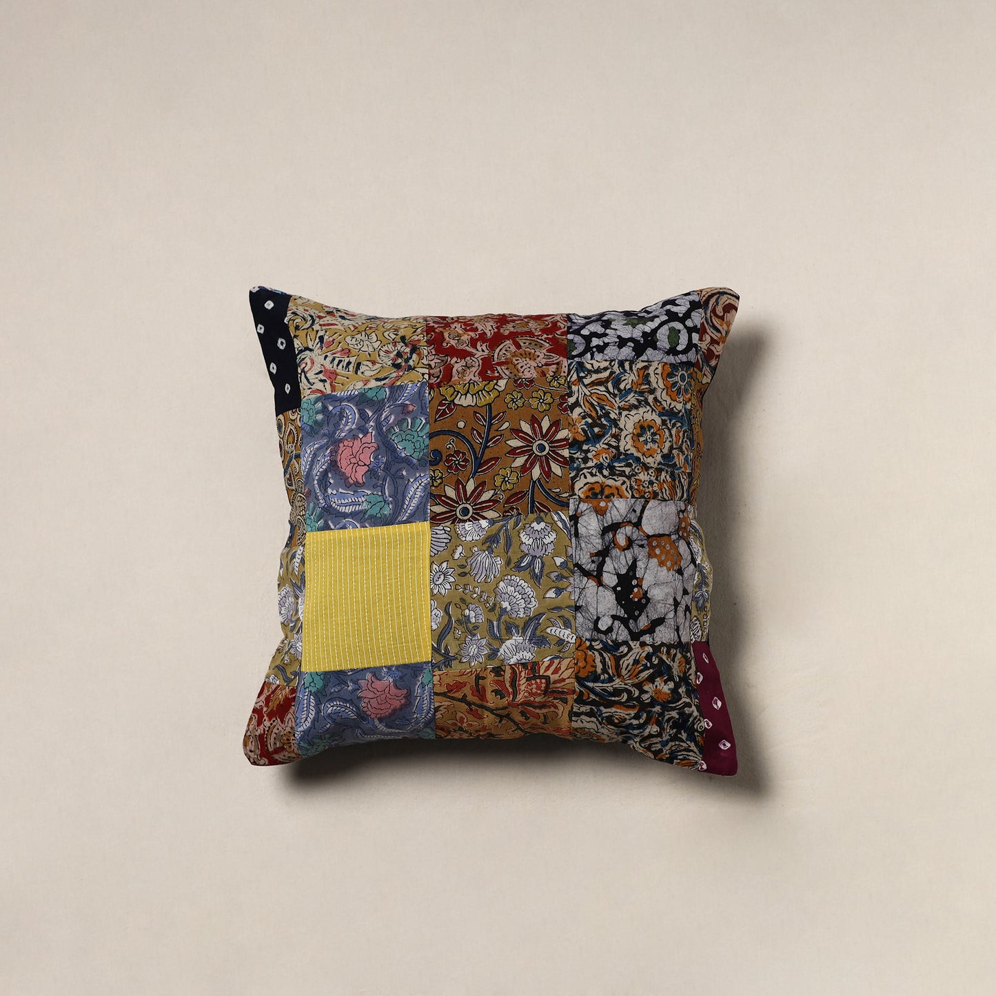 Handcrafted Patchwork Cushion Cover (16 x 16 in) 20