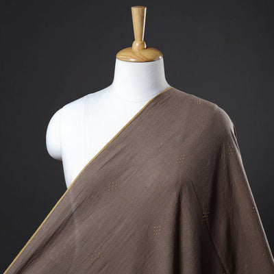 Brown - Organic Kala Cotton Handloom Tangaliya Work Fabric 13