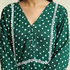 Buy Bandhani Tie-dye Cotton Straight Kurta 12 Online at iTokri.com