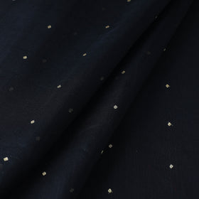 Black Handloom Silk Cotton Zari Buti Chanderi Fabric