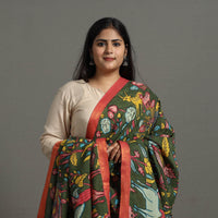 Green - Chanderi Silk Srikalahasti Handpainted Pen Kalamkari Dupatta 62