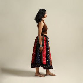 Multicolor - Bandhani Tie-Dye Patchwork Cotton Short Skirt 41