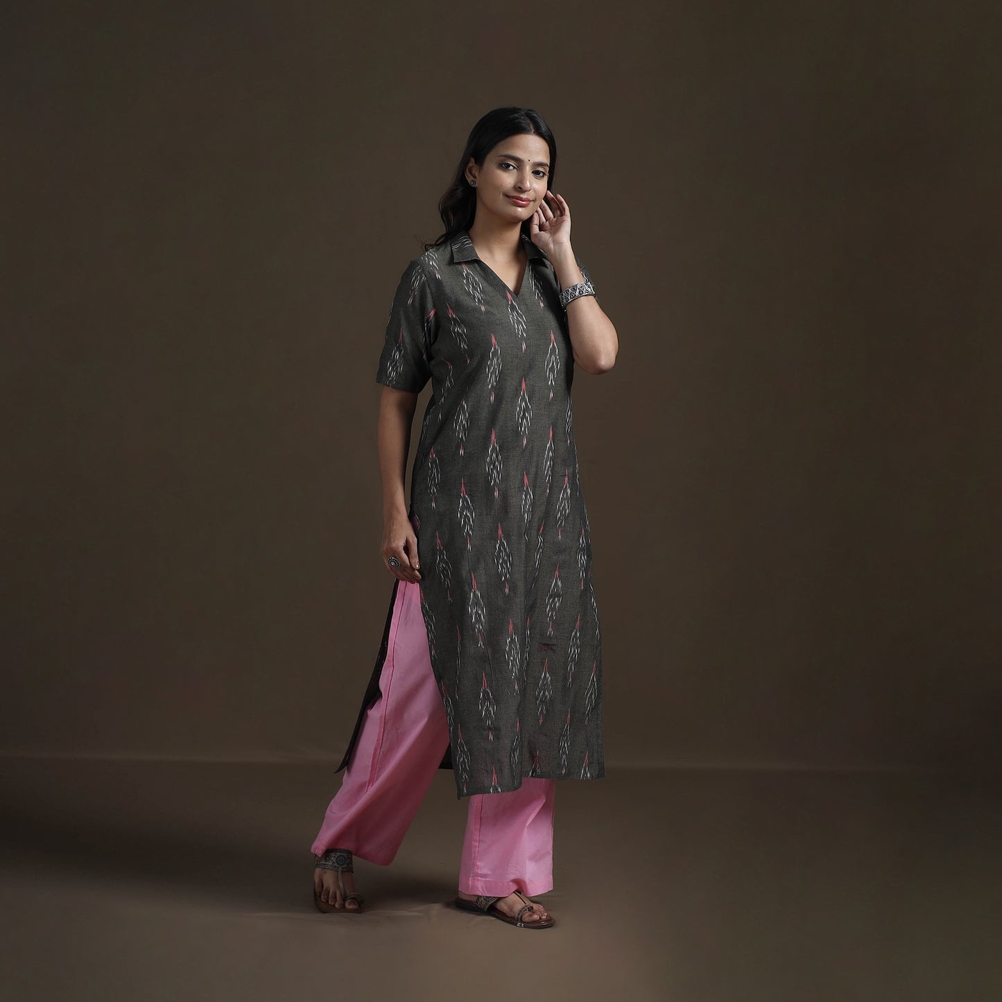 Pochampally Ikat Cotton Straight Kurta for Women 11