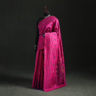Hand Embroidered Silk Saree 21