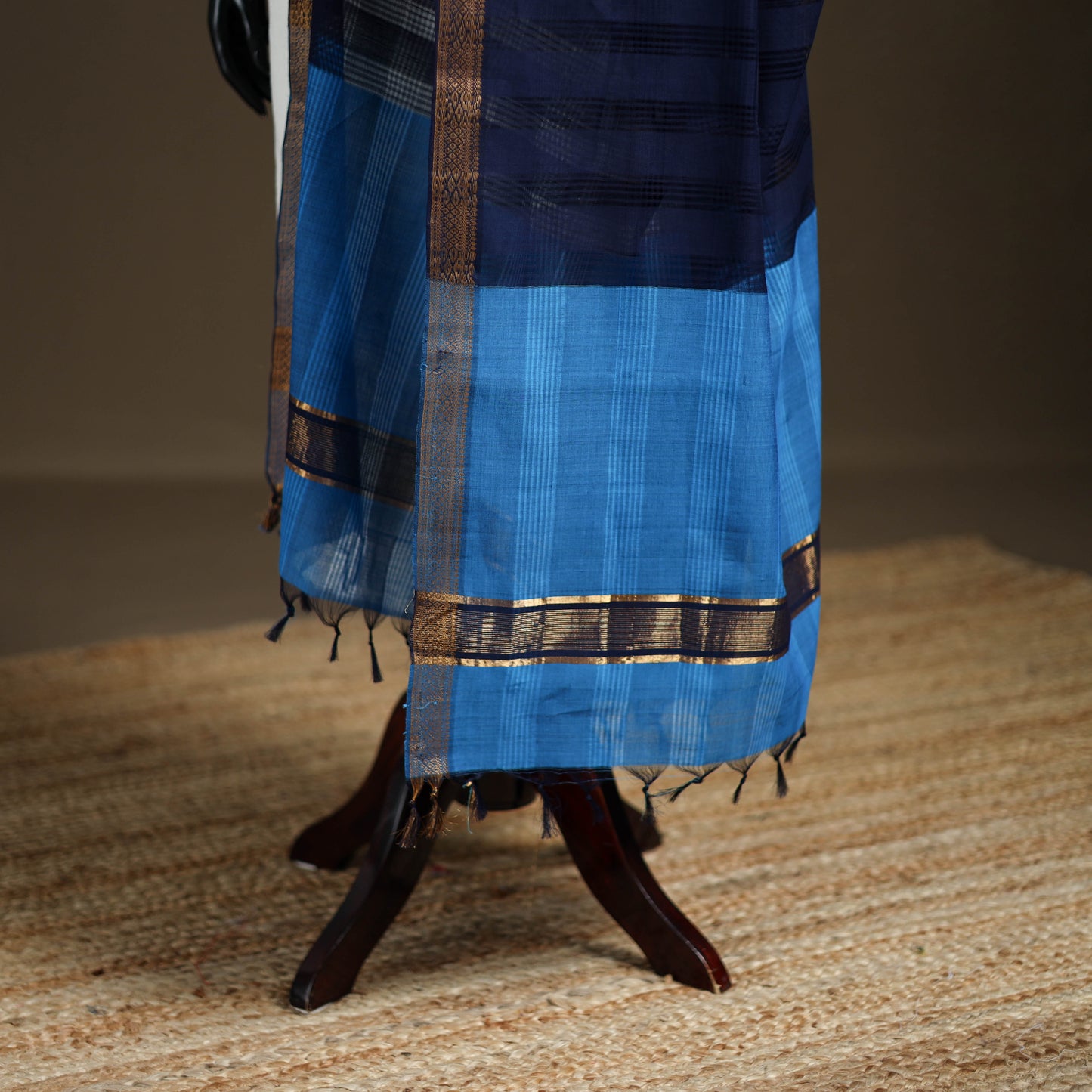 Pure Handloom Cotton Nizam Zari Border Mangalagiri Dupatta 59