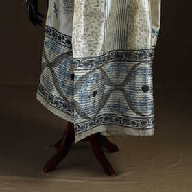 Sanganeri Hand Block Print Chanderi Silk Dupatta 48