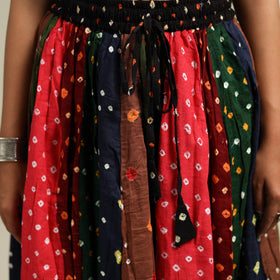 Multicolor - Bandhani Tie-Dye Patchwork Cotton Short Skirt 41