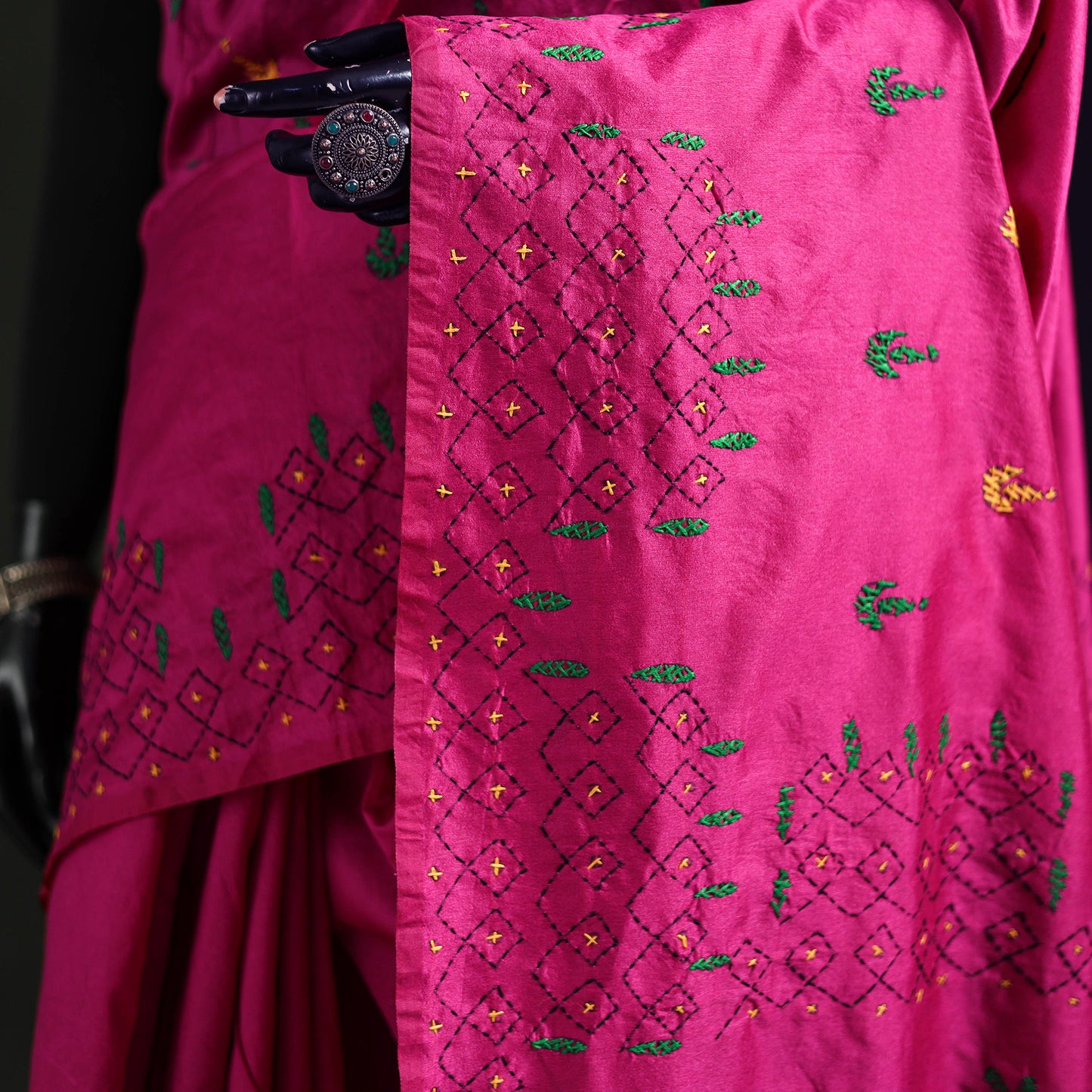 Hand Embroidered Silk Saree 21