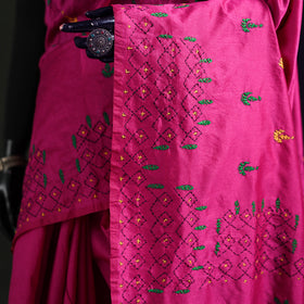 Hand Embroidered Silk Saree 21