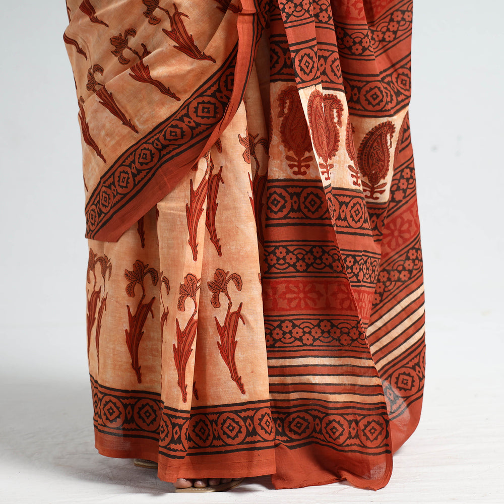 Bagru Ajrakh Cotton Saree