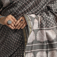 block printed silk saree