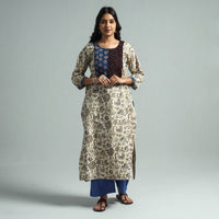 Pedana Kalamkari Block Printed Cotton Kurta with Palazzo Set
