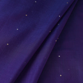 Purple Handloom Silk Cotton Zari Buti Chanderi Fabric