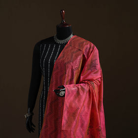 Sanganeri Hand Block Print Chanderi Silk Dupatta 50