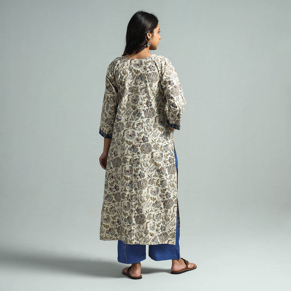 Pedana Kalamkari Block Printed Cotton Kurta with Palazzo Set
