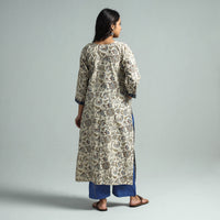 Pedana Kalamkari Block Printed Cotton Kurta with Palazzo Set
