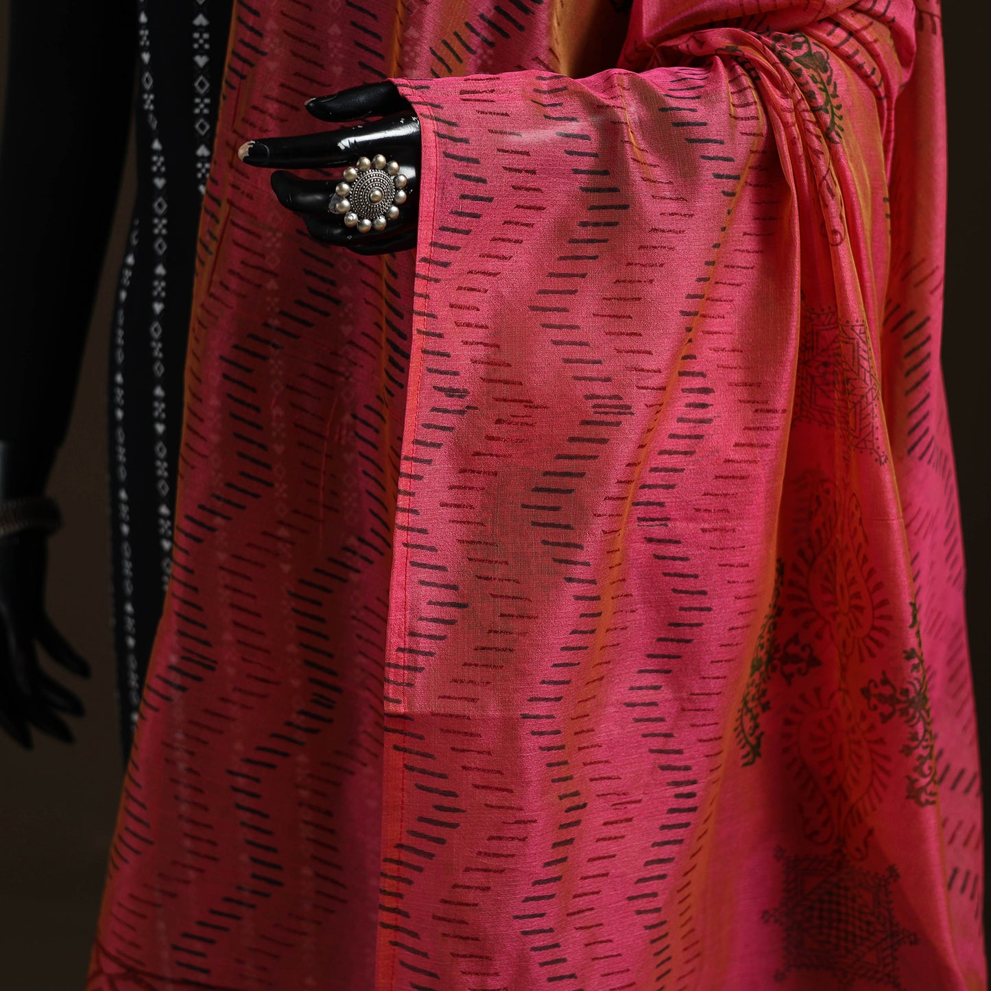 Sanganeri Hand Block Print Chanderi Silk Dupatta 50