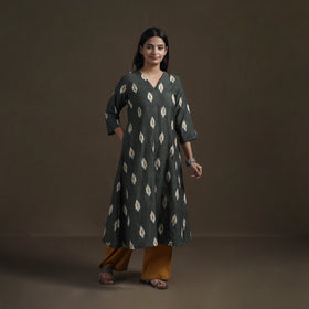 Cotton A-Line Pochampally Ikat Kurta for Women 02