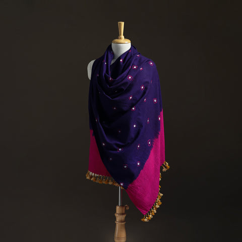 Kutch Handwoven Merino Wool Bandhani Tie-Dye Shawl 22