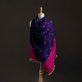 Kutch Handwoven Merino Wool Bandhani Tie-Dye Shawl 22