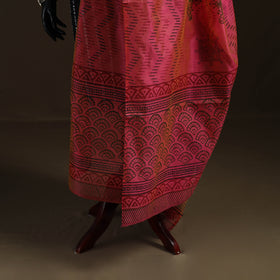 Sanganeri Hand Block Print Chanderi Silk Dupatta 50