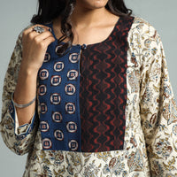 Pedana Kalamkari Block Printed Cotton Kurta with Palazzo Set
