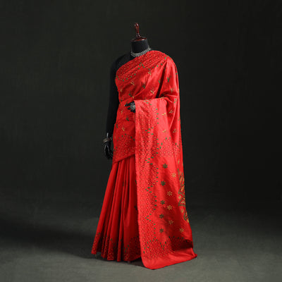 Hand Embroidered Silk Saree 23