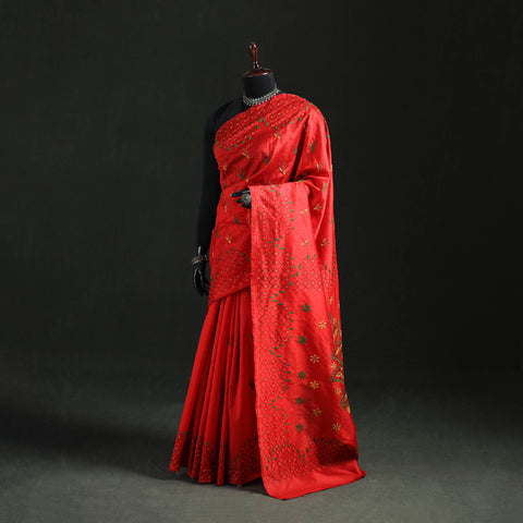 Hand Embroidered Silk Saree 23