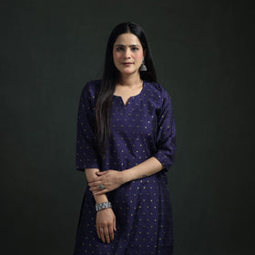 Spun Dupion Viscose Silk Zari Buti Straight Kurta with Salwar Set for women 08