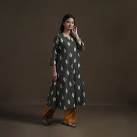 Cotton A-Line Pochampally Ikat Kurta for Women 02