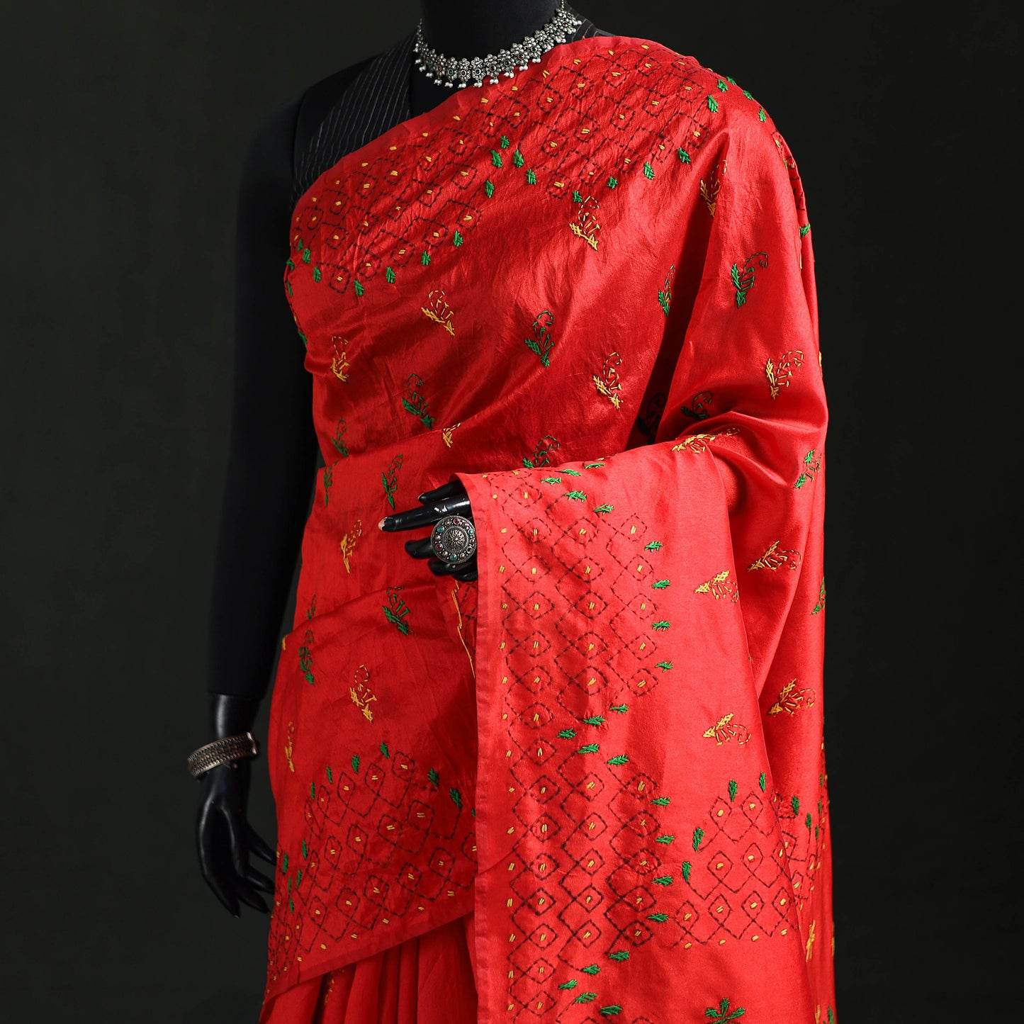 Hand Embroidered Silk Saree 23