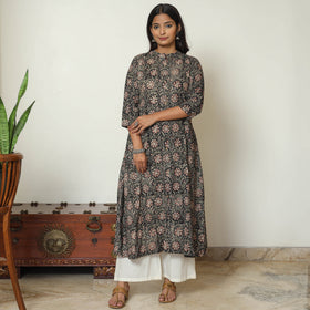 Buy Kalamkari Hand Block Printed Cotton Kurta For Women
