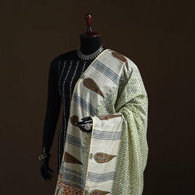 Sanganeri Hand Block Print Chanderi Silk Dupatta 51